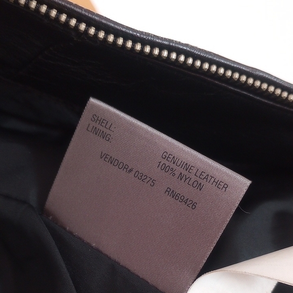 Wilsons Leather Black and Cream 100%  Leather Jacket Zip-Up Stand-Up Collar moto - Picture 14 of 15